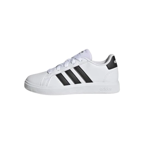 Limited-time offer: adidas Unisex Kids Grand Court Lifestyle Tennis Lace-Up Shoes, Cloud White / Core Black / Core Black, 1 UK from 30.00 GBP to 18.39 GBP (save 39%)