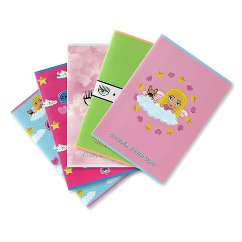 Pigna Maxi Chiara Ferragni x Cones for A4 Pack of 5 Fantasy A Mix 5 m Quadrettato 5 mm 02321475M