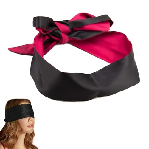 Maschera per Occhi in Raso, Maschera di Sonno, Benda Sexy, Benda per Dormire, Occhi Bendati, Maschera Degli Occhi di Raso Nero Rosso Cravatta Bendato per Dormire per Amanti Delle Coppie