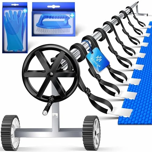 Offerta a tempo: KESSER® Sistema di Bobine Premium Sistema di avvolgimento 3m - 5.70m | con Ruote | per Il telone Solare | Dispositivo Mobile di avvolgimento per teloni e coperture per Piscine | Inclusi i Nastri - 0.00% da 157.80 € a 157.80 €