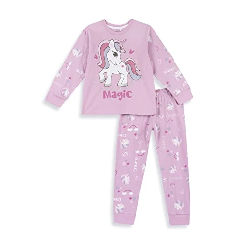 Chicco Unisex Kid's Long Pyjamas with Unicorn Pattern Pajama Set, Multi-Coloured, 116 cm