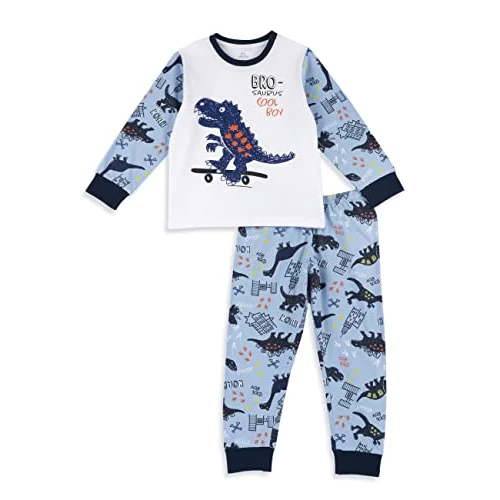 Chicco Unisex Kid's Long Pyjamas with Dragon Pattern Pajama Set, Multi-Coloured, 128 cm