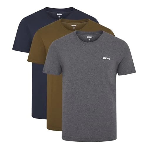 Offerta a tempo: DKNY Uomo, Maglietta Girocollo, Oliva/Grigio Scuro/Blu Marino, Confezione da 3, XL - 13% da 38.66 € a 33.45 €