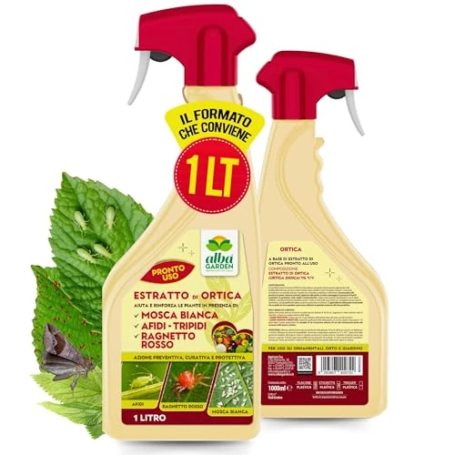 Albagarden - Insecticide Plantes Naturelles x 1 Litre À Base D'extrait D'ortie Biologique - Contre Coccinelle Pucerons Araignée Rouge Poux - Spray