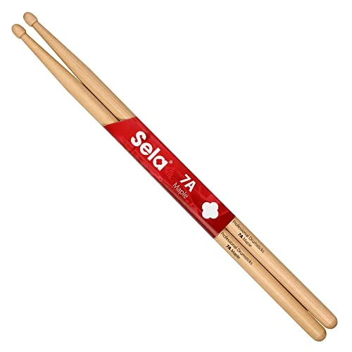 Offerta a tempo: Sela Professional Maple 7A Bacchette per batteria – ideale per gonna delicata – Bacchette per batteria per avanzati – 1 paio di bacchette per legno di acero – a forma di ghianda – naturale SE 274 - 50% da 9.58 € a 4.79 €