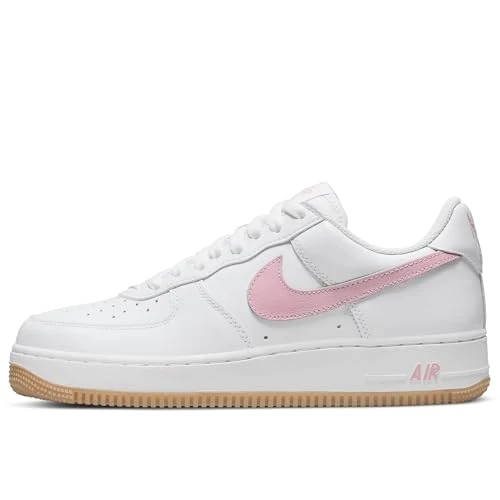 Nike Herren Air Force 1 Low Sneaker, White/Pink/Yellow, 43
