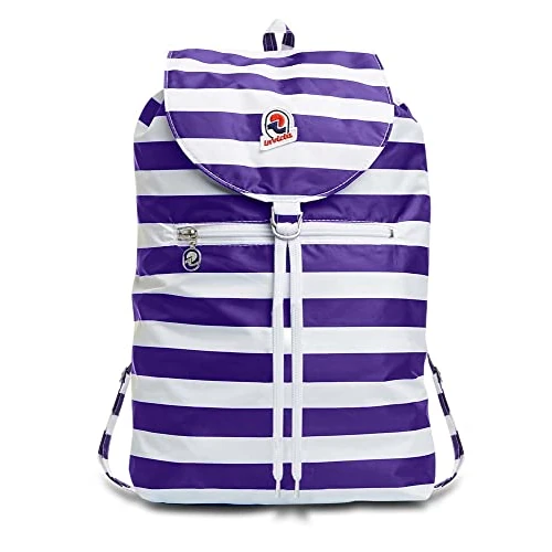 Invicta Mochila, VINTAGE NEXT; Mochila Casual, Unisex, 8 LT, para viajes de un día y tiempo libre, con cinturón, plegable, diseño italiano, bicolor morado/Blanco