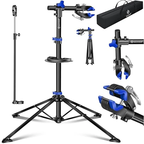 Oferta limitada: KESSER® Caballete de reparación de bicicletas, Caballete profesional de reparación de bicicletas + bolsa, Caballete de reparación de bicicletas hasta 50 kg, Caballete de montaje de bicicletas de 57.80 € a 57.80 € (ahorro 0.00%)