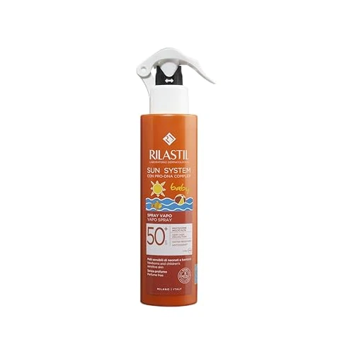 Offerta a tempo: Rilastil Sun System Spray Baby, Vapo, Emulsione Corpo, Texture Leggera, per Pelli Sensibili di Neonati e Bambini SPF 50+ Protezione Molto Alta, Confezione da 200ml - 0.00% da 14.39 € a 14.39 €