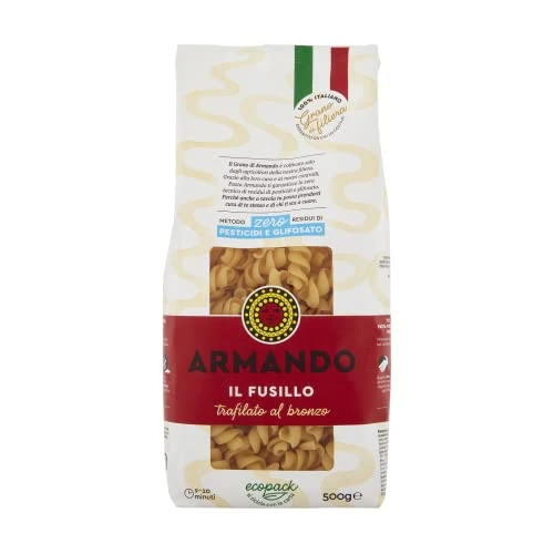 Offerta a tempo: Armando, Il Fusillo, Pasta di Semola di Grano Duro di Filiera 100% Italiano - Trafilato al bronzo - 12 confezioni da 500 gr - 38% da 19.08 € a 11.88 €