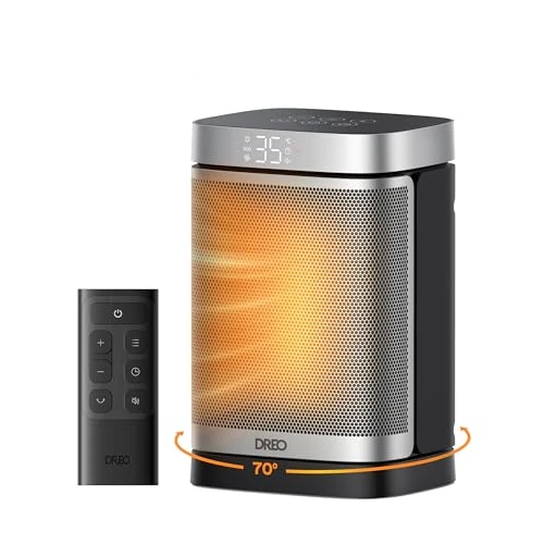 Offre limitee: Dreo Chauffage d'appoint Atom One, Oscillant sur 70°, Électrique, Radiateur céramique PTC avec thermostat, Minuterie 1-12 h, Télécommande, Protection anti-surchauffe et anti-basculement, Mode ECO de 69.99 EUR a 69.99 EUR (economie 0%)
