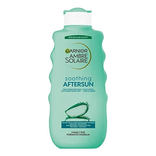 Offerta a tempo: Garnier Ambre Solaire Latte Doposole, Per Viso e Corpo, Effetto Rinfrescante e Pelle Nutrita, ottimo per Tutti i Tipi di Pelle, Arricchito con Aloe Vera, Maxi Formato 400 ml - 44% da 14.79 € a 8.34 €