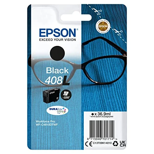 Limited-time offer: Epson Genuine Ink Singlepack High Yield Black 408 XL DURABrite Ultra from 44.49 £ to 37.82 £ (save 15%)