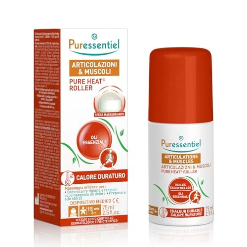 Puressentiel, Articolazioni e Muscoli, Roller Pure Heat, Allevia rigidità e tensioni, Distente in modo efficace, Sensazione di calore duratura, Testato sotto controllo fisioterapico, 75 ml