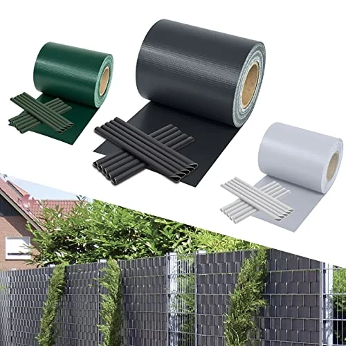 Offerta a tempo: Yakimz Strisce di protezione per recinzioni a doppia asta, 35m x 19cm, in PVC, con 30 clip, resistenti alle intemperie, 450 m² per giardino, balcone, antracite - 11% da 32.39 € a 28.87 €
