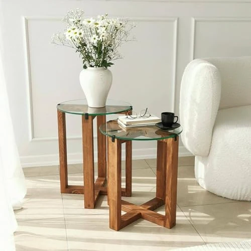 Offerta a tempo: Dmora - Tavolino da salotto Enlil, Tavolo basso da caffè, Portariviste per divano, Ripiano da soggiorno, 40x40h50 cm, Noce - 36% da 314.99 € a 200.99 €