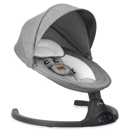 Offerta a tempo: MoMi KENANI Sdraietta per bambini fino a 9 kg, pieghevole, con telecomando e Bluetooth, batteria ed elettricità, cintura di sicurezza a 5 punti, protezione parasole, zanzariera - 13% da 109.00 € a 95.33 €