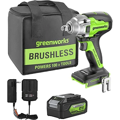 Offerta a tempo: Greenworks GD24IW400K4 Bullonatrice a Impulsi a Batteria, Brushless — 53% da 119,99 € a 56,99 €
