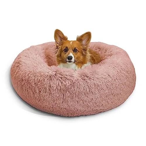 Limited offer: Best Friends by Sheri Original Calming Donut Dog and Cat Bed, Shag Faux Fur, Dusty Rose, (30in x 30in) - Anxiety Relief for Pets Up to 45 lbs from 40.13 EUR to 40.13 EUR (save 0%)