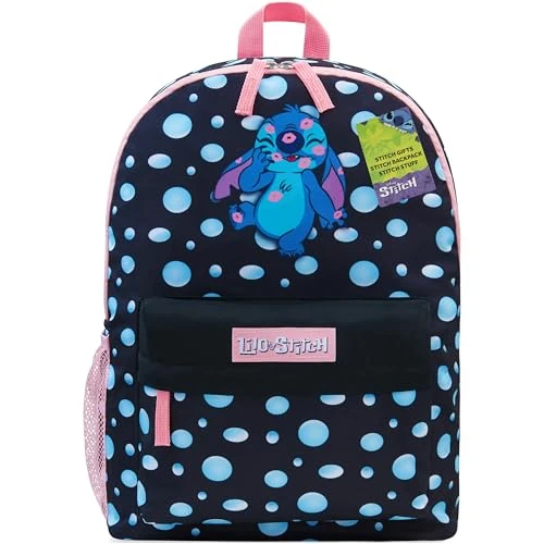Limited-time offer: Disney Stitch Backpack for Girls Teens Rucksack School Bag for Primary Secondary Sports Travel PE Kit Daypack School Supplies Stitch Gifts for Girls (Black) from 14.89 GBP to 14.49 GBP (save 3%)