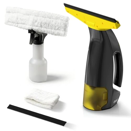 Offerta a tempo: EAVE Lavavetri Elettrico, Set Pulisci Vetri Elettrico con Autonomia di 45min, Lava Vetri Finestre Elettrico con Bocchetta da 28cm e Serbatoio da 200ml, Adatto a Finestre, Piastrelle e Specchi(giallo) - 0.00% da 42.99 € a 42.99 €