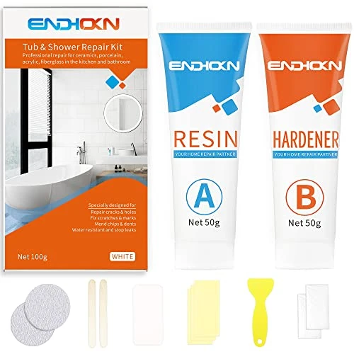 Offerta a tempo: Kit Riparazione Vasca da Bagno Bianco 100g, Crepa Foro Riparazione Graffi - 24% da 24.99 € a 18.99 €