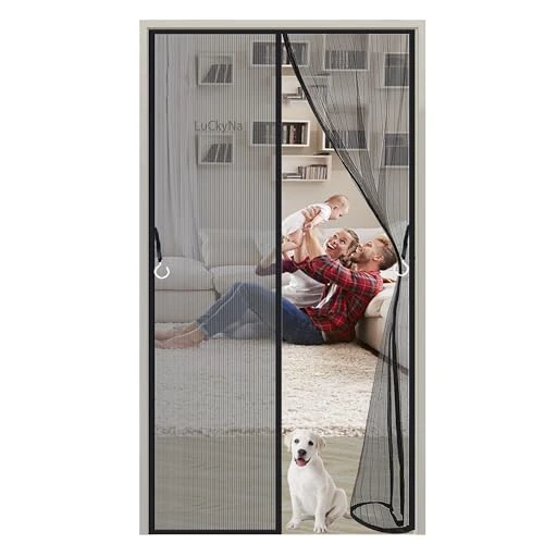 Oferta ograniczona: Magnetyczne drzwi z moskitierą 110 x 245 cm Heavy Duty Mesh Curtain Samouszczelniające się do przesuwnego balkonu Patio Prywatność lub jako dekoracyjny ekran drzwiowy,Czarny A z 175.99 EUR na 175.99 EUR (znizka 0%)