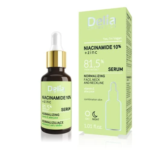 Zeitlich begrenztes Angebot: Delia Cosmetics - Normalisierendes Serum - Niacinamid 10% + Zink - Mischhaut mit Unreinheiten - Reduziert Hautunreinheiten - Reduziert Öl - Minimiert Poren - Vegan - 30ml von 10.30 € auf 10.30 € (0.00% Rabatt)