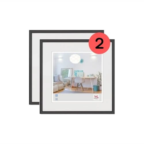 Limited-time offer: walther Design Picture Frame Black 20 x 20 cm Twin Pack, New Lifestyle Plastic Frame KV220BD from 126.38 £ to 6.45 £ (save 94.9%)