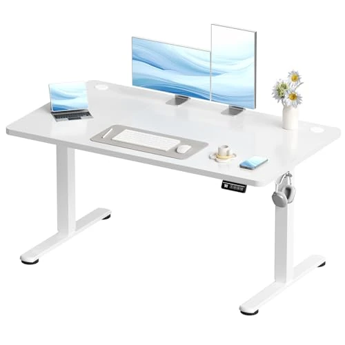 Offerta a tempo: Devoko 120x60 cm Scrivania Regolabile in Altezza,Elettrica per Lavoro in Piedi, Ufficio e Casa, Standing Desk Scrivania Studio in Casa con Piano Assemblato, Bianco - 0.00% da 79.00 € a 79.00 €