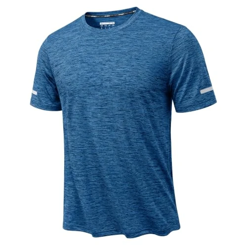 Oferta limitada: KEFITEVD Camiseta Ligera de Verano Tops de Cuello Redondo de Secado Rápido Camiseta Deportiva Que Absorbe la Humedad para Correr,Azul Medio,L de 24.98 € a 12.19 € (ahorro 51%)