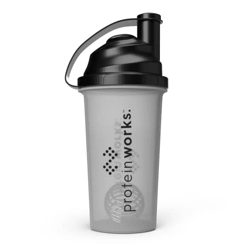 Protein Works | Shaker Extreme 360, Bottiglia Trasparente 700 ml con Pallina Mix, Anti-Perdita & Resistente, Tappo a Vite, Chiusura Sicura, Indicatore Misure