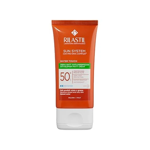 Oferta limitowana: Rilastil Sun System Water Touch Comfort Fluid Solar Nawilżający i przeciwutleniający, efekt matowy, SPF 50+, do skóry wrażliwej, normalnej i mieszanej, 50 ml z 54.18 zł na 54.18 zł (oszczędź 0.00%)