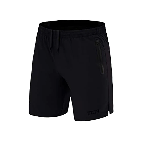Offerta a tempo: TCA Elite Tech Pantaloncini Corti Uomo Sportivi da Corsa con Tasche Laterali con Zip - Nero, XL - 22% da 21.99 € a 17.14 €