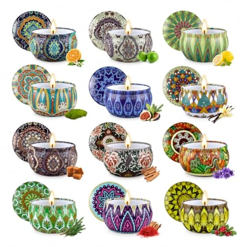 Offerta a tempo: YMing Candele Profumate Set Regalo Per Donne,12 Confezioni di Cera di Soia Naturale, Candele Profumate per la Casa, per Appuntamenti, Bagno, Yoga, Compleanno, Festa Della Mamma, Regali di Natale - 4% da 25.49 € a 24.59 €
