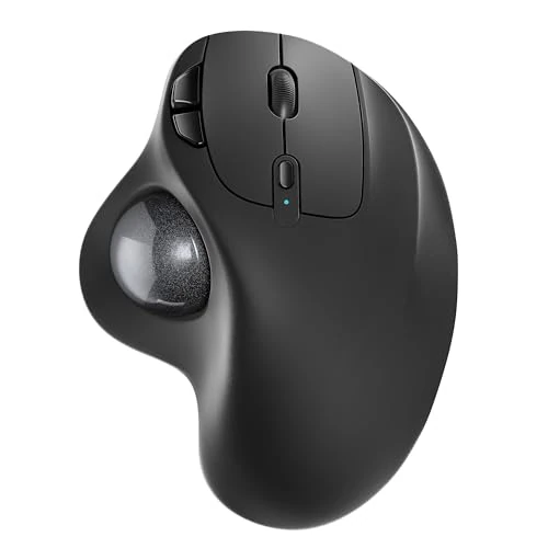 Nulea M501 draadloze trackball-muis, oplaadbaar, ergonomisch, eenvoudige duimbediening, nauwkeurige en soepele tracking, verbinding met 3 apparaten (Bluetooth of USB-ontvanger), compatibel voor pc