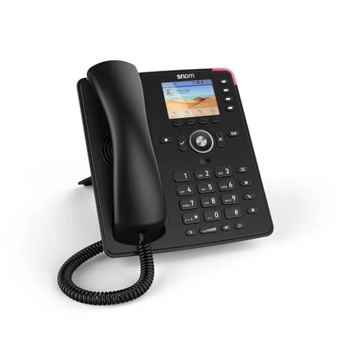 Snom D713 IP Telephone, SIP Desk Telephone (2.8 Inch TFT Colour Display 320 x 240 Pixels, 4 Programmable Buttons LED, 6 SIP Identities, 2 x Gigabit with PoE, Extra RJ9 Headset Port), Black, 00004582
