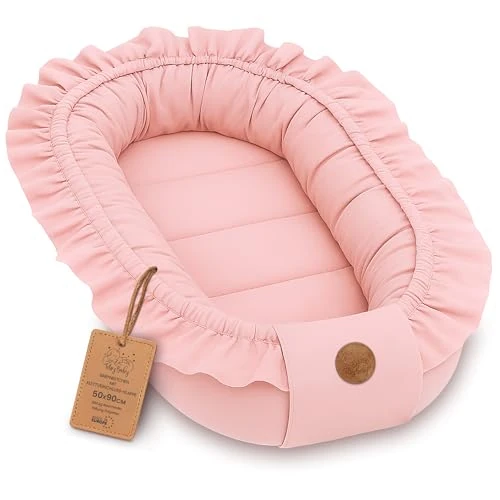 Offre limitée : Réducteur de Lit Bébé 90x50cm en Coton, Cocon polyvalent pour Nid d'Ange Couffin et Naissance pratique et léger idéal pour le transport parfait pour filles et garçons Rose Sale de 46.69 € à 42.99 € (8% de remise)