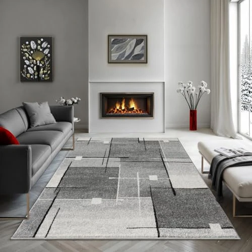 Oferta limitada: the carpet Pearl - Alfombra Moderna de Pelo Corto denso para salón Dormitorio, Corte de Contorno, patrón geométrico, patrón Ondulado, Gris, 80 x 140 cm de 38.99 € a 33.34 € (ahorro 14%)