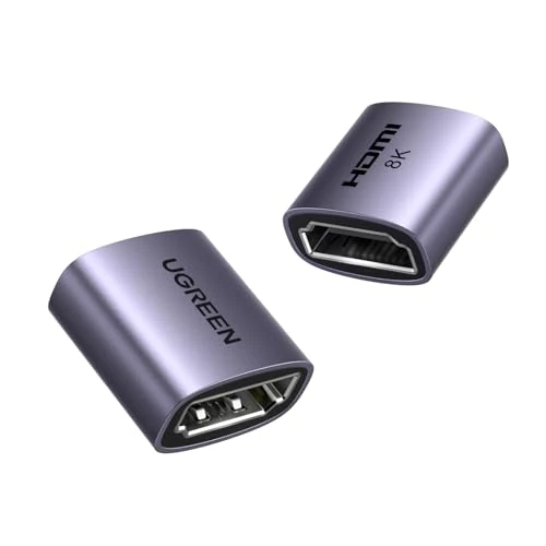 Begrenztes Angebot: UGREEN HDMI 2.1 Kupplung 2 Stück - Buchse auf Buchse Adapter 48 Gbps, 10K 8K 60Hz, 4K120Hz 3D ARC - Kompatibel Mit PS5 TV DVD Soundbar Xbox Monitor von 16.99 EUR auf 12.91 EUR (Rabatt 24%)