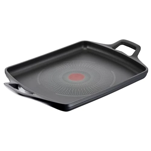 Lagostina Aroma Plaque grill antiadhésive en aluminium moulé sous pression 26 x 32 cm, induction, gaz et four avec indicateur de cuisson thermo-Signal et revêtement titane pour maintenir la chaleur