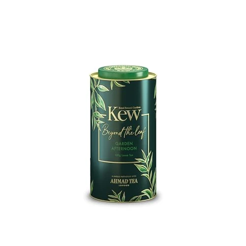 Ahmad Tea & KEW Gardens | Ogród popołudniowy Caddy | Czarna herbata | Idealny prezent na herbatę | 100 g herbaty liściastej | 1 aromat