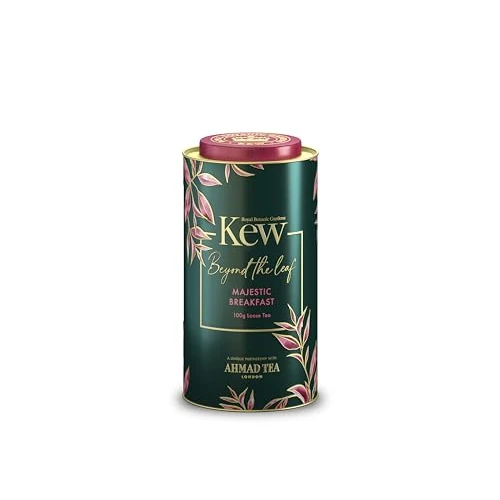 Ahmad Tea & KEW Gardens Majestueuze Ontbijt Caddy | Zwarte thee - 100g Losse Blad Thee