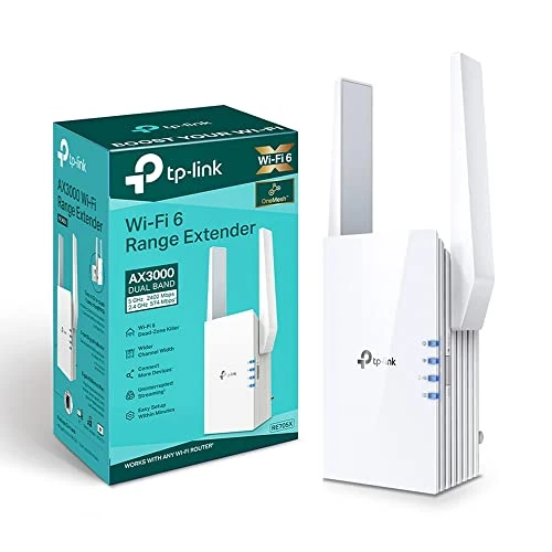 TP-Link RE705X Ripetitore WiFi 6, Amplificatore AX3000Mbps, Extender, Booster, 1 Porta Gigabit Ethernet Ultraveloce, Amplificatore Segnale, Nuovo Prodotto con TP-Link Onemesh