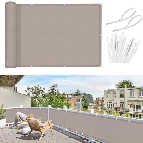Offerta a tempo: Sunnylaxx 90x600cm Frangivisto Balcone Taupe con Fascette - 15% da 25.99 € a 21.99 €