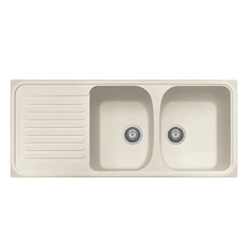 Plados Jasmine HR1162 Built-in Quartz Kitchen Sink Dual Bowl and Drainer