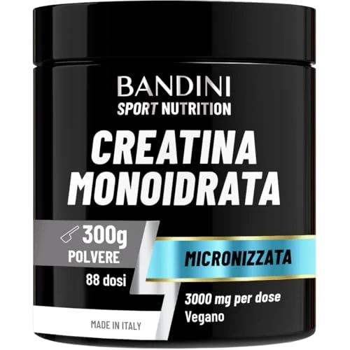 Bandini® Creatine Monohydrate Powder 300g (88 x 3g Servings), Pure, Micronised for Easy Mixing & Consumption, Improve Pre Workout, Physical Performance and Recovery, Muscle Power & Strength, Non-GMO