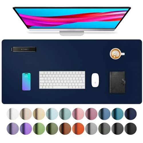 Zeitlich begrenztes Angebot: Aothia Schreibtischunterlage,Große PU Leder Mauspad,80 x 40cm,Dunkelblau | Rutschfeste Schreibtisch Unterlage,Tischunterlage, Multifunktional Mouse mat,Schreibtisch Organizer für Büro/Home-Office von 15.99 € auf 12.79 € (20% R
