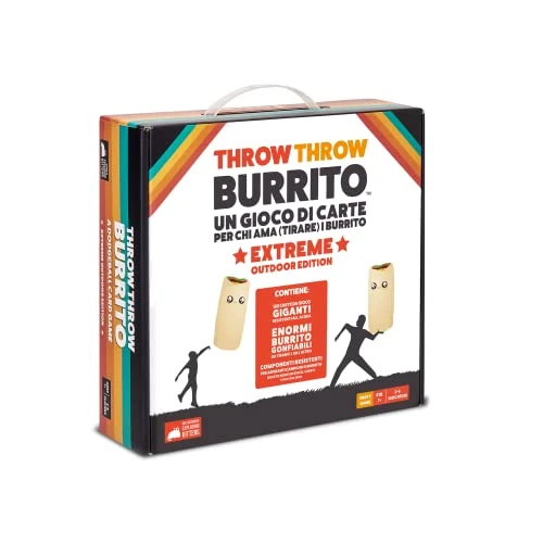Asmodee - Throw Throw Burrito: Extreme Outdoor Edition, Board Game with Giant Burrito, 2-6 Players, Italian Edition