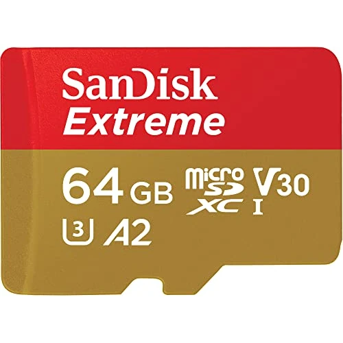 SanDisk Extreme microSDXC UHS-I karty pamięci 64 GB dla kamer akcji i dronów+adapter + RescuePRO Deluxe (do 170 MB/s, A2, Klasa 10, U3, V30)